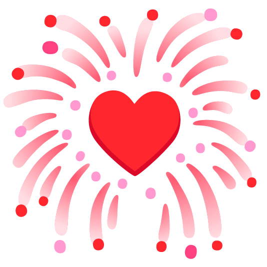 hearts fireworks