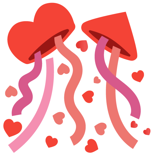 hearts confetti ball