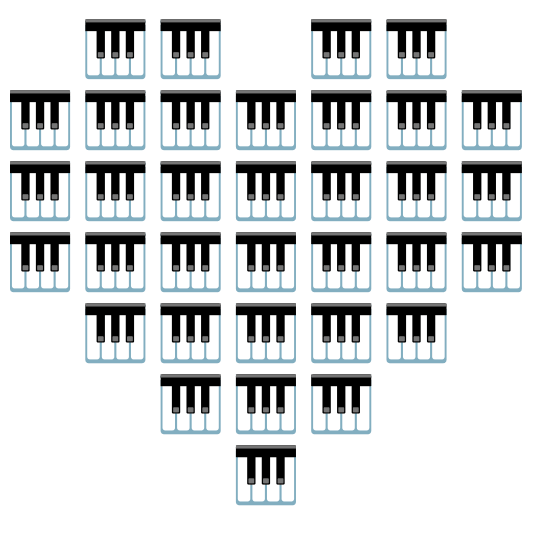 hearts musical keyboard