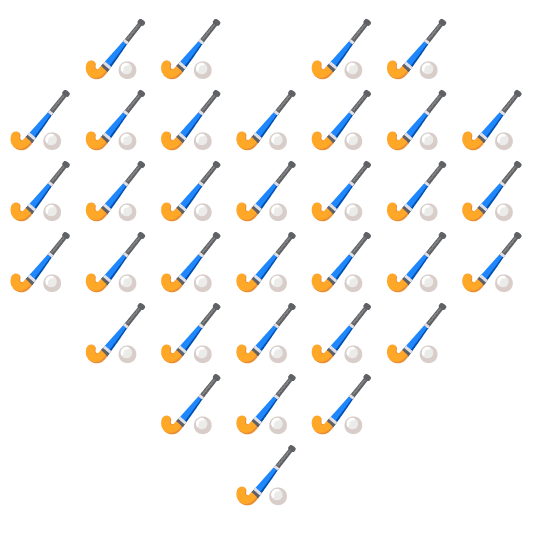 hearts field hockey stick and ball