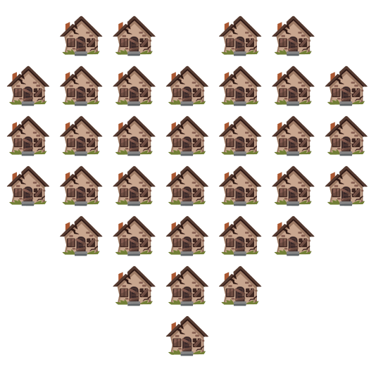 hearts derelict house building