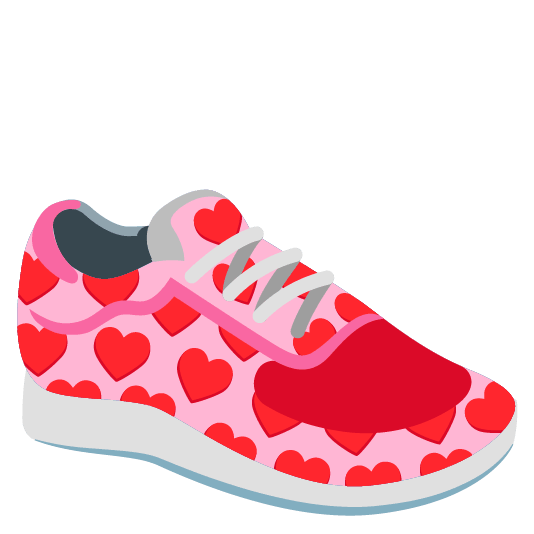 hearts athletic shoe