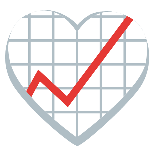 hearts chart with upwards trend