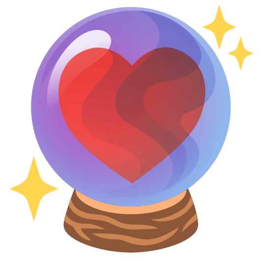 hearts crystal ball
