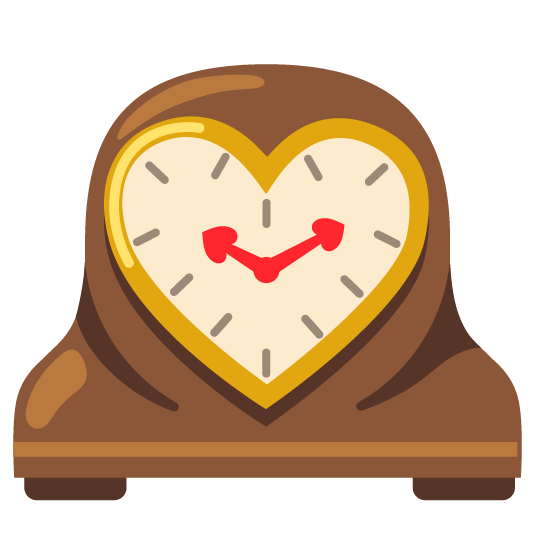 hearts mantelpiece clock