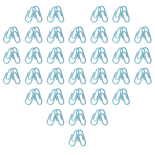 hearts linked paperclips