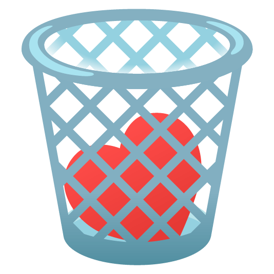 hearts wastebasket