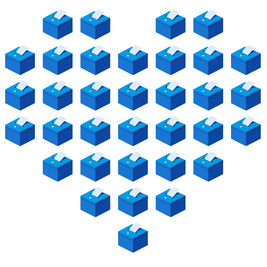 hearts ballot box with ballot