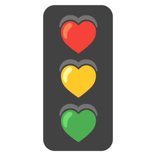 hearts vertical traffic light