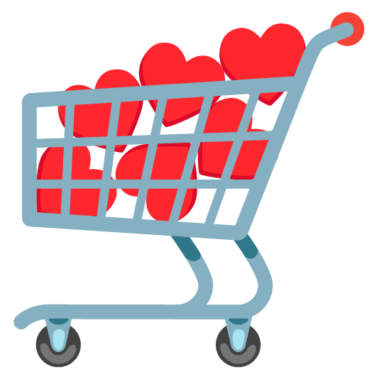 hearts shopping trolley