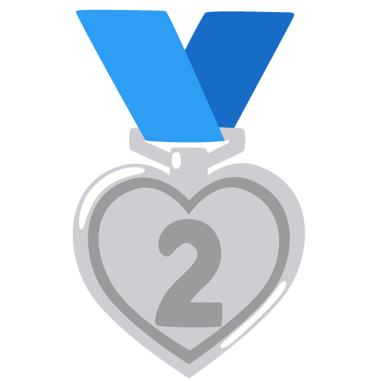 hearts second place medal