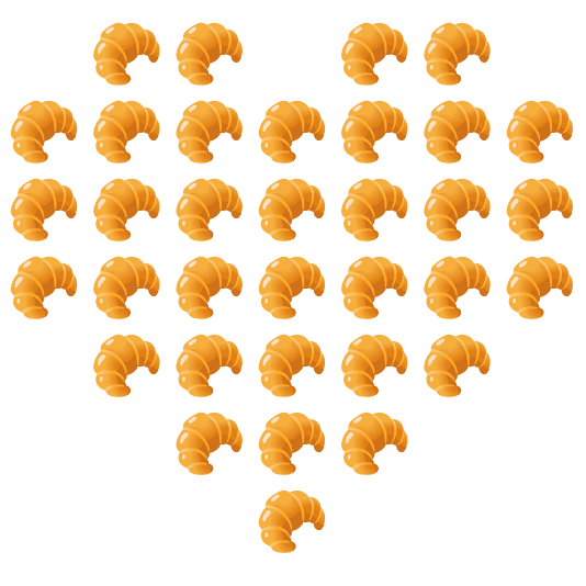 hearts croissant