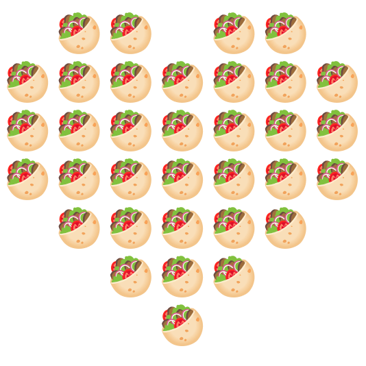 hearts stuffed flatbread