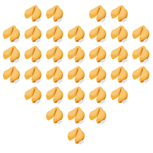 hearts fortune cookie