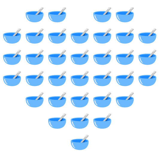 hearts bowl with spoon