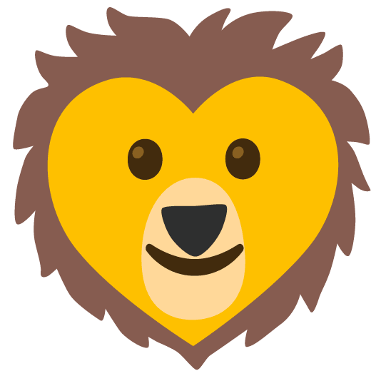hearts lion face