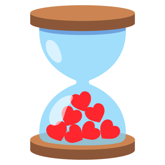 hearts hourglass