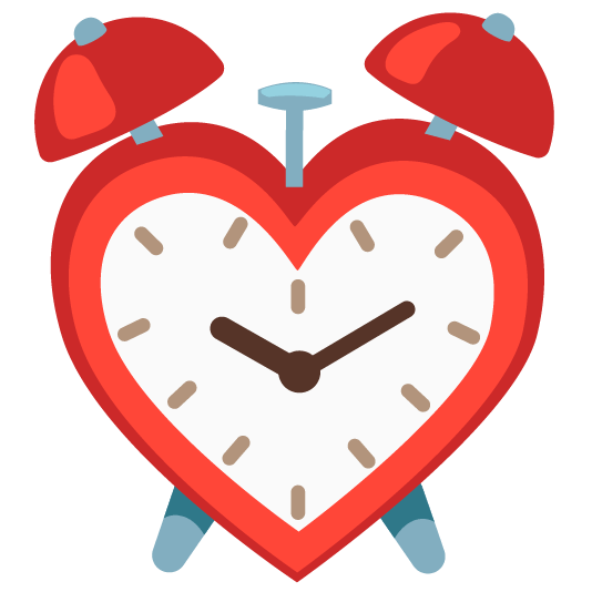 hearts alarm clock