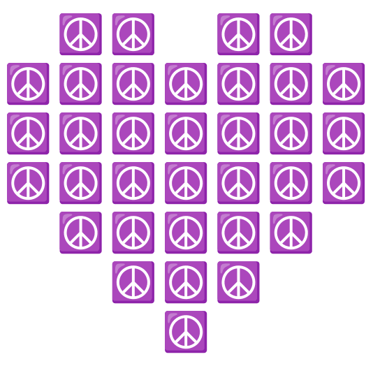 hearts peace symbol