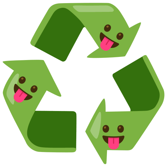 recycle stuck out tongue