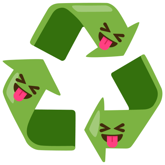 recycle stuck out tongue closed eyes