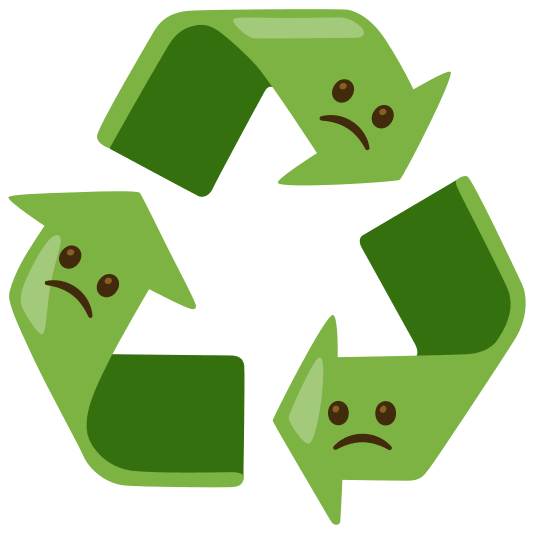 recycle slightly frowning face