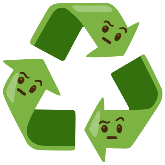 recycle face with raised eyebrow