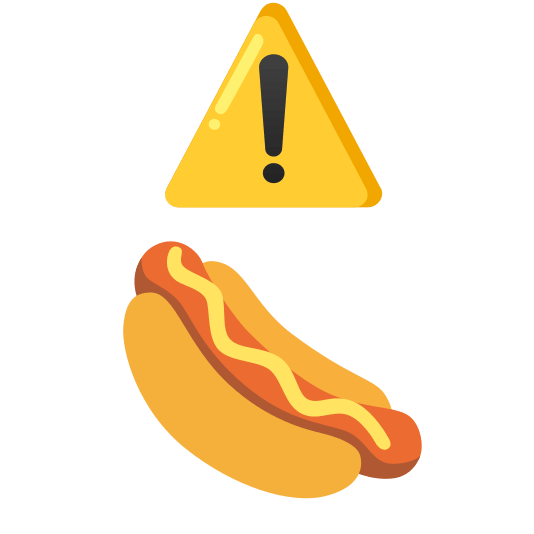 warning hotdog