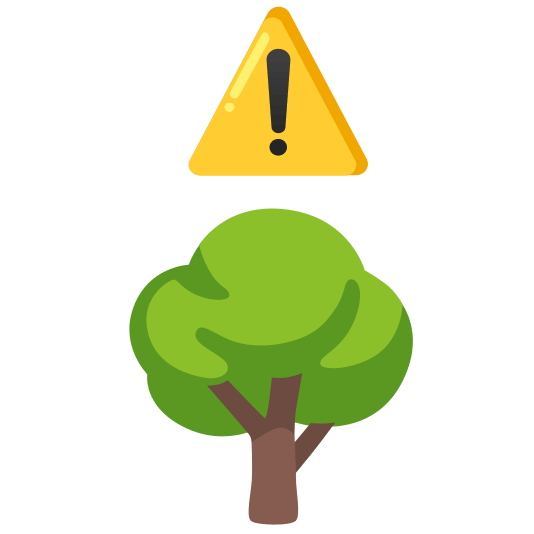 warning deciduous tree
