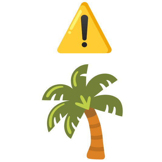 warning palm tree