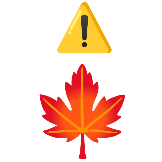warning maple leaf