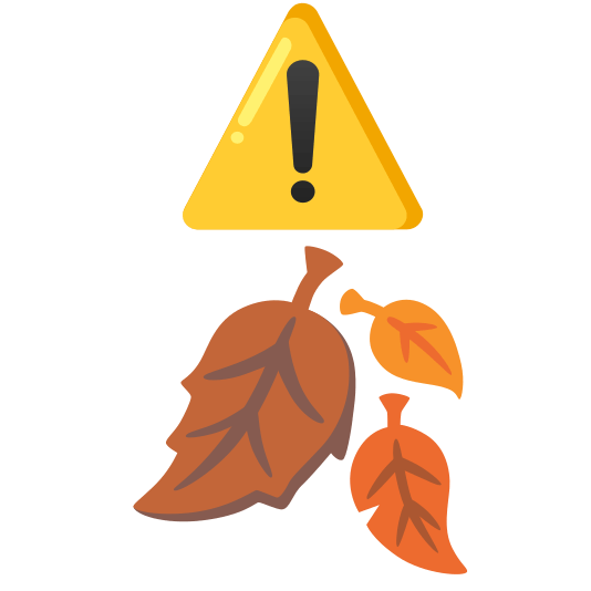 warning fallen leaf