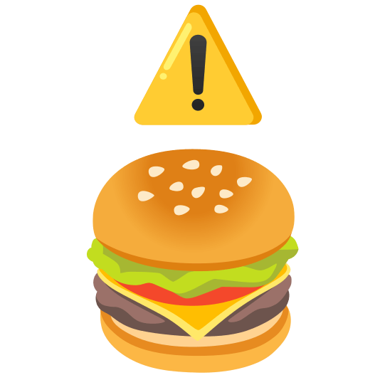 warning hamburger