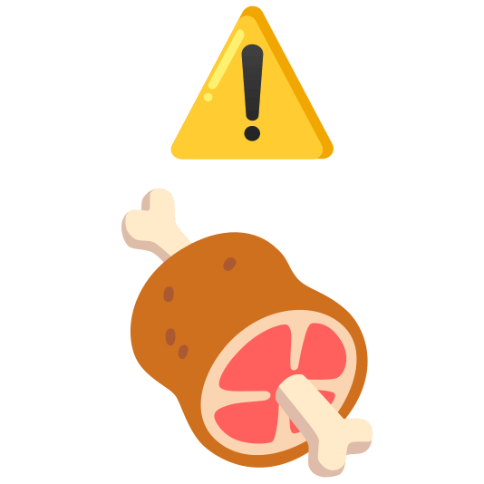 warning meat on bone