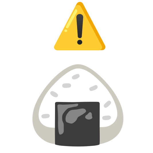 warning rice ball