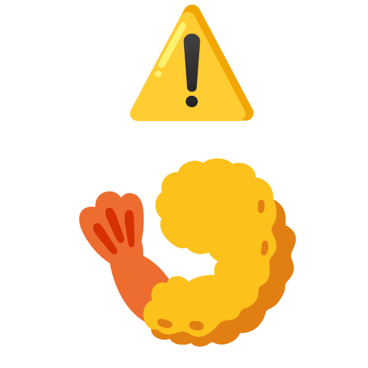 warning fried shrimp