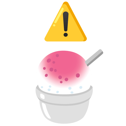 warning shaved ice