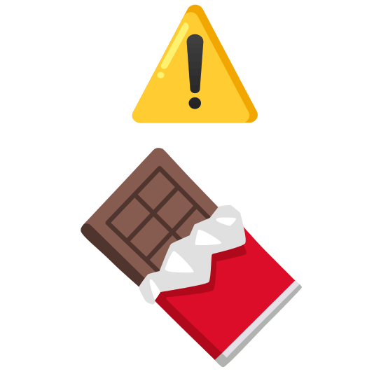 warning chocolate bar