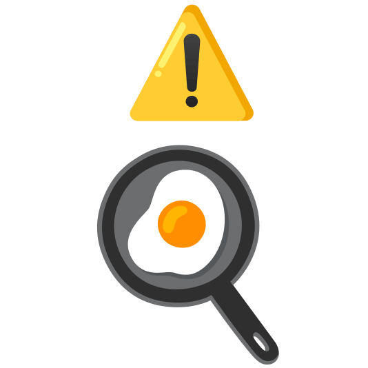 warning fried egg
