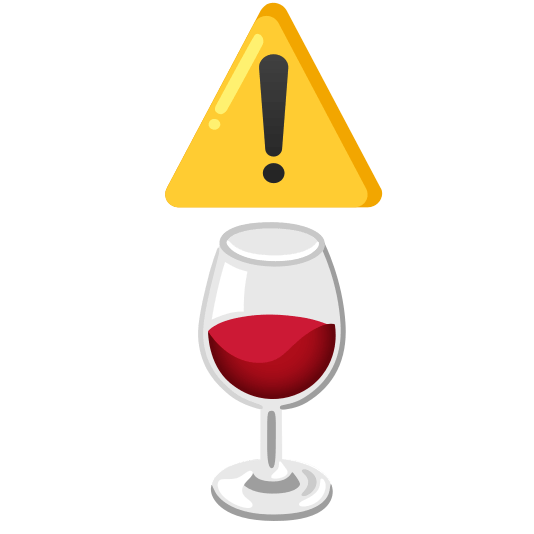 warning wine glass