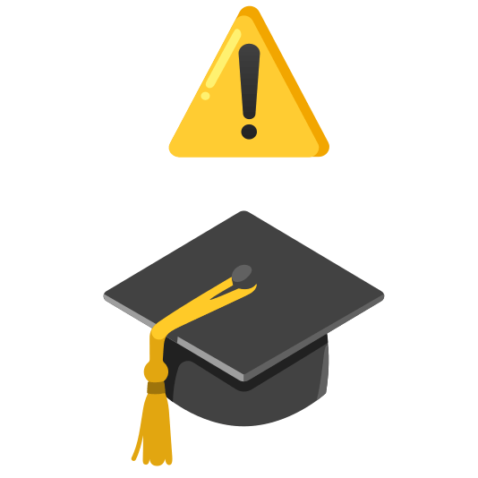 warning mortar board