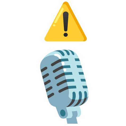 warning studio microphone
