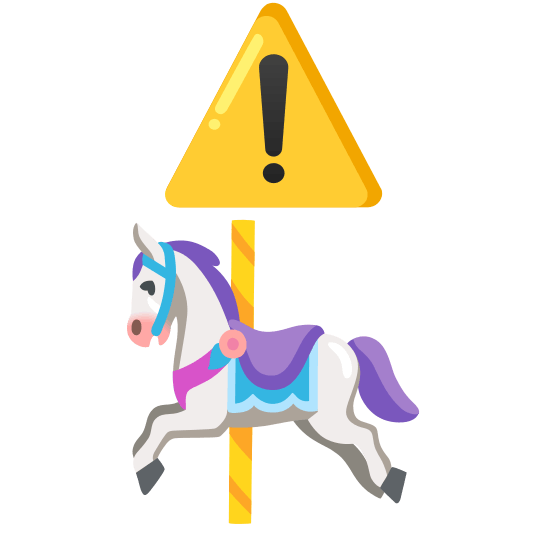 warning carousel horse