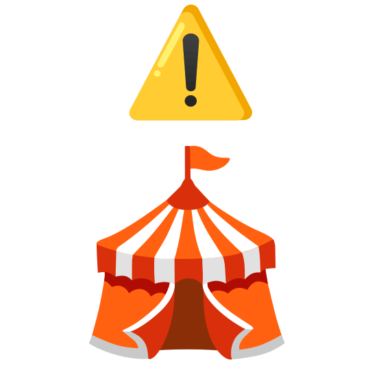 warning circus tent