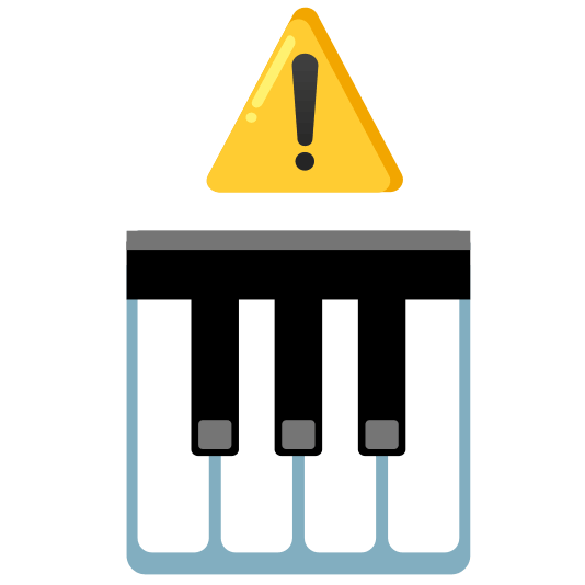 warning musical keyboard