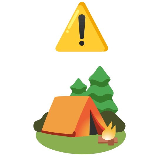 warning camping