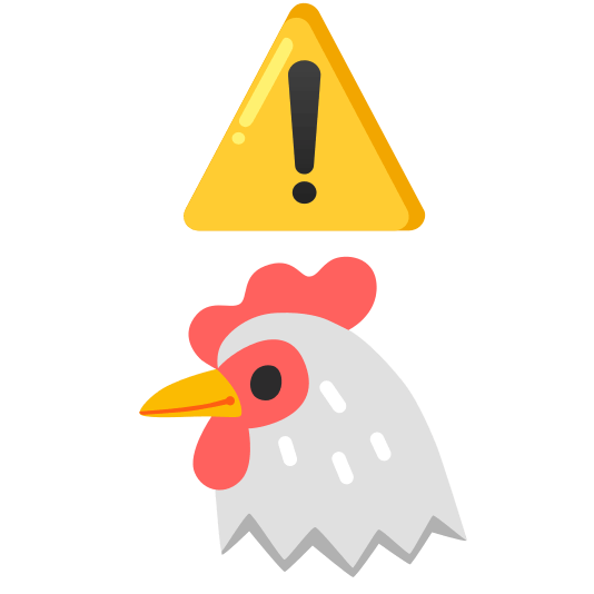 warning chicken