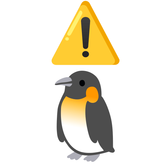 warning penguin