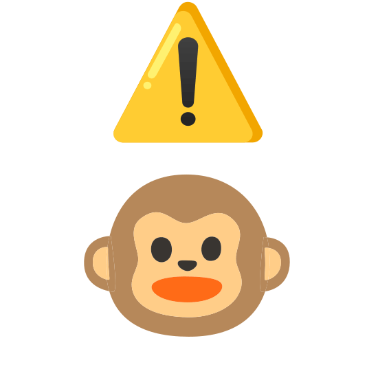 warning monkey face