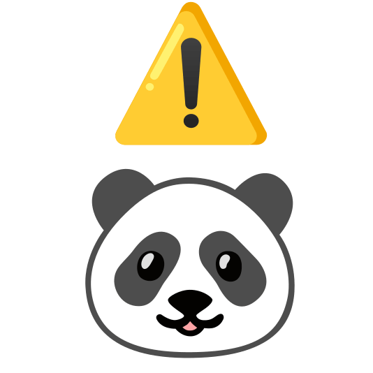 warning panda face